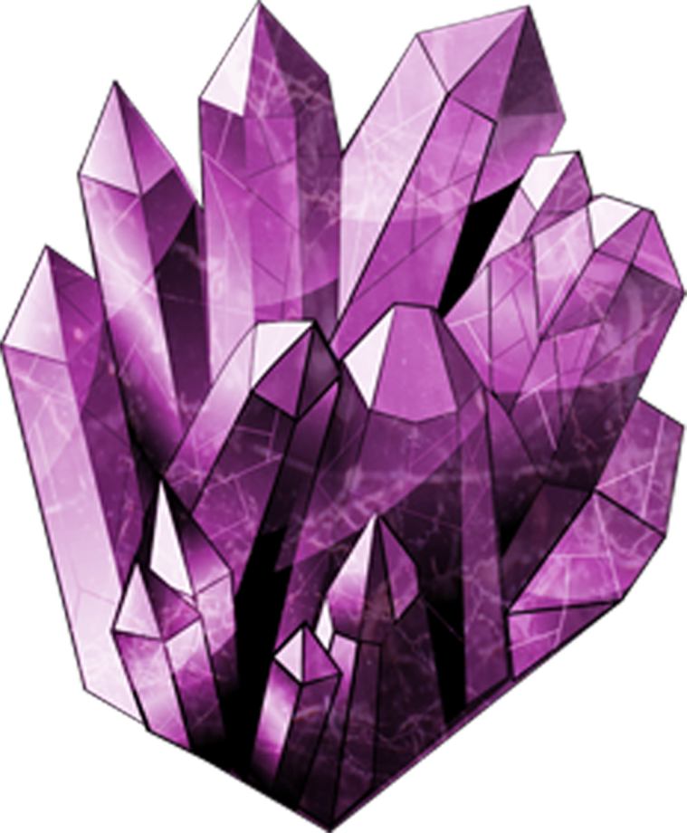 Purple Amethyst Crystal Cluster PNG Image