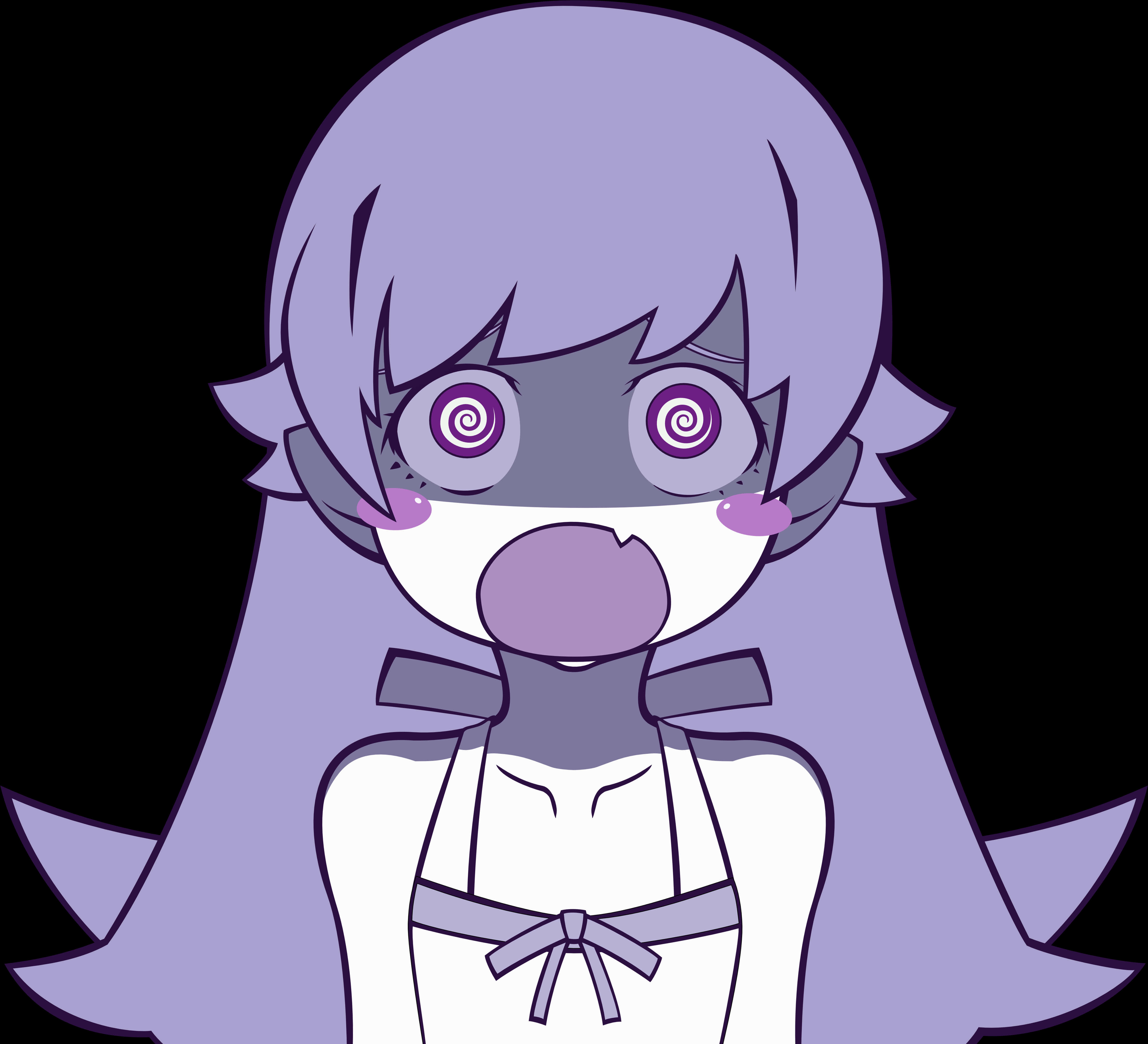 Purple Anime Character Gagged PNG Image