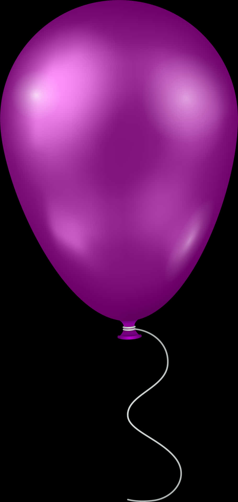 Purple Balloonwith Curly String PNG Image