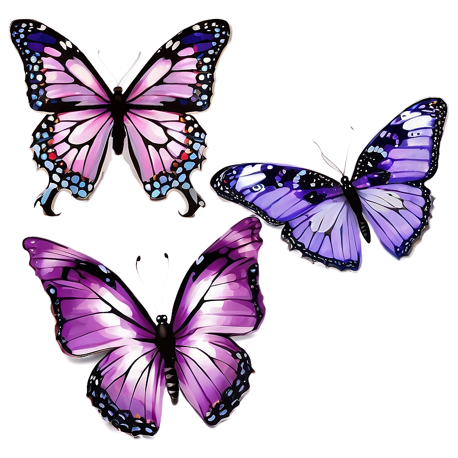 Purple Butterflies Png Osr49 PNG Image