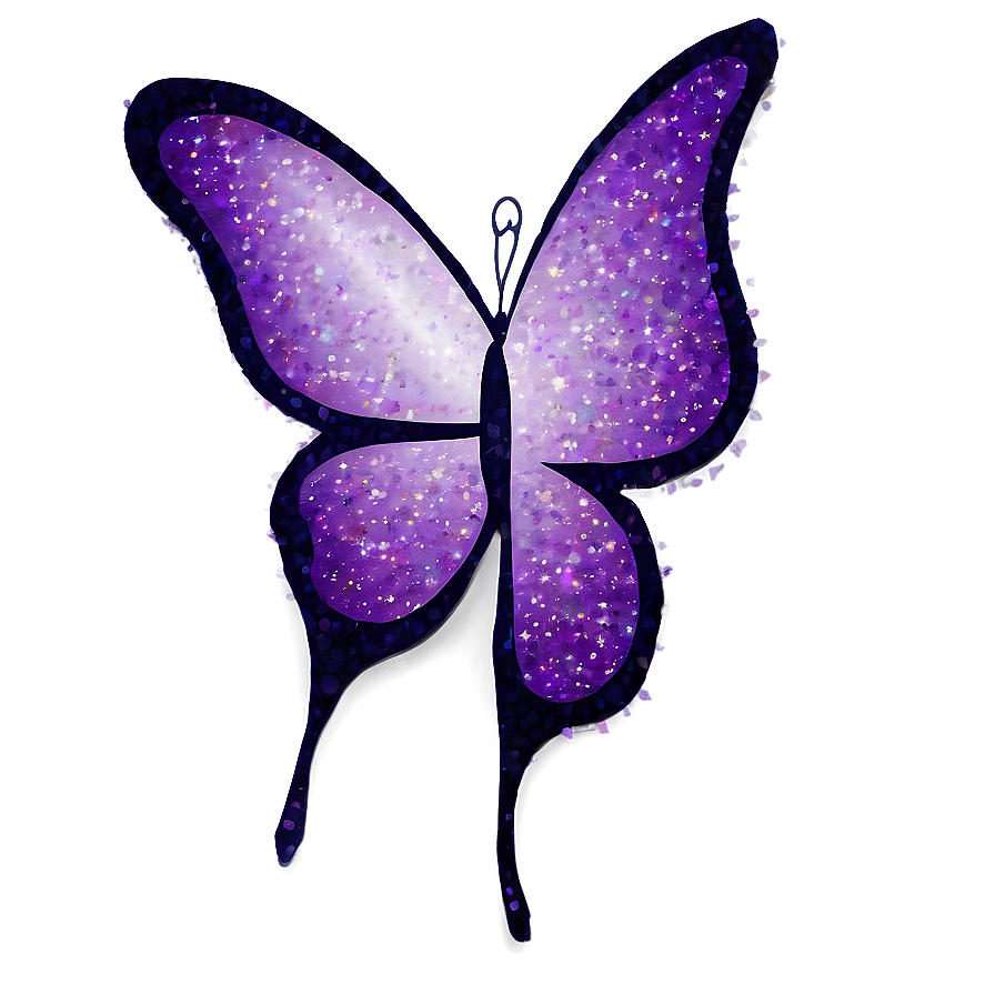 Purple Butterfly With Glitter Png 3 PNG Image