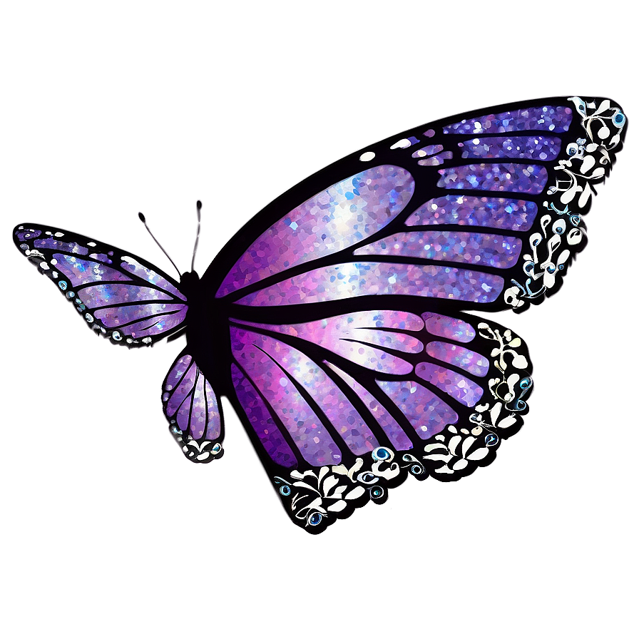 Purple Butterfly With Glitter Png 89 PNG Image