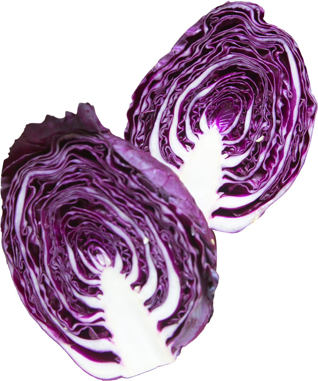 Purple Cabbage Halves PNG Image