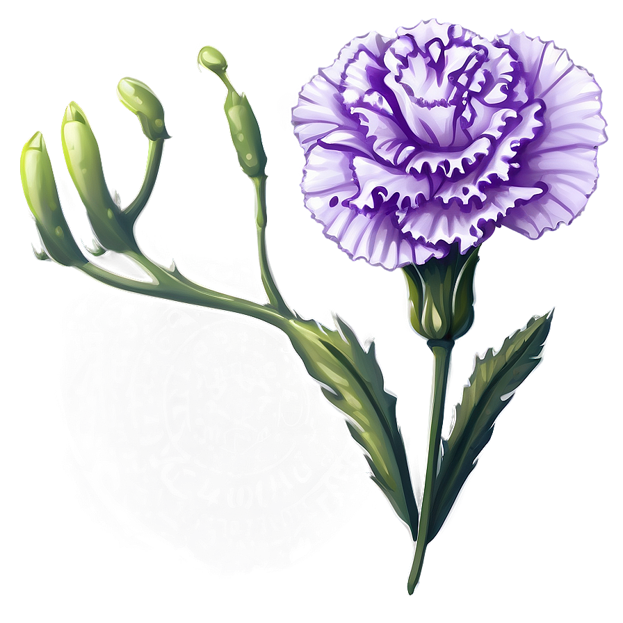 Purple Carnation Illustration Png Alb PNG Image