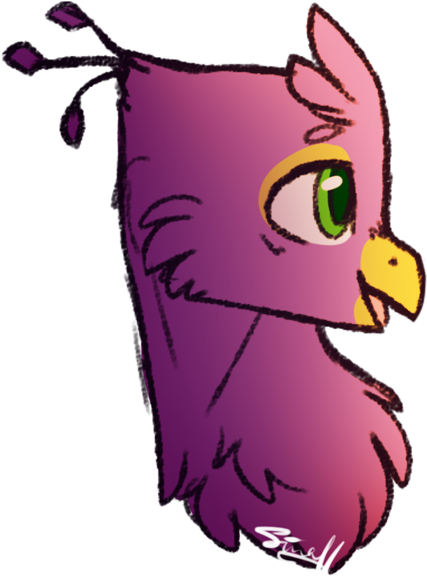 Purple Cartoon Bird Sketch PNG Image