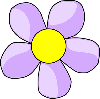 Purple Cartoon Flower PNG Image