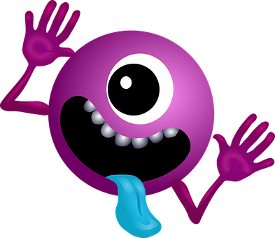 Purple Cartoon Monster Sticking Out Tongue PNG Image