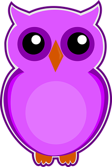 Purple Cartoon Owl PNG Image