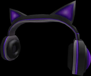 Purple Cat Ear Headphones PNG Image