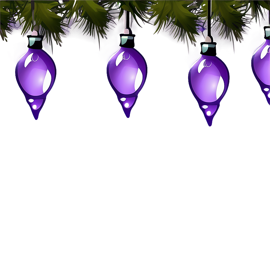 Purple Christmas Lights Border Png 06262024 PNG Image