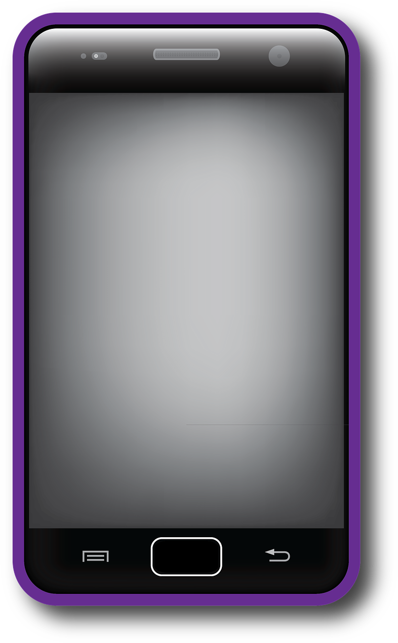 Purple Edged Smartphone Graphic PNG Image