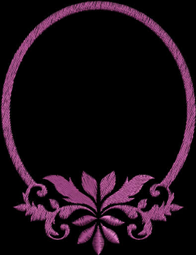 Purple Embroidery Floral Design PNG Image