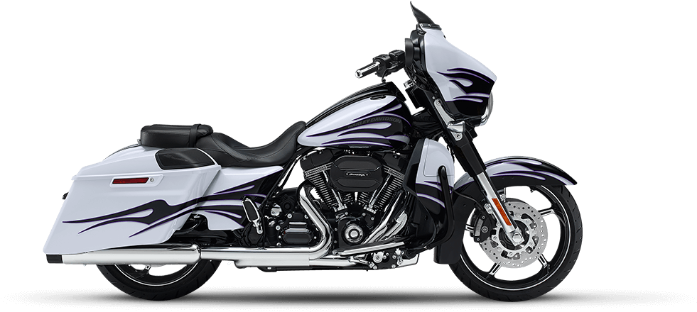 Purple Flame Touring Motorcycle PNG Image