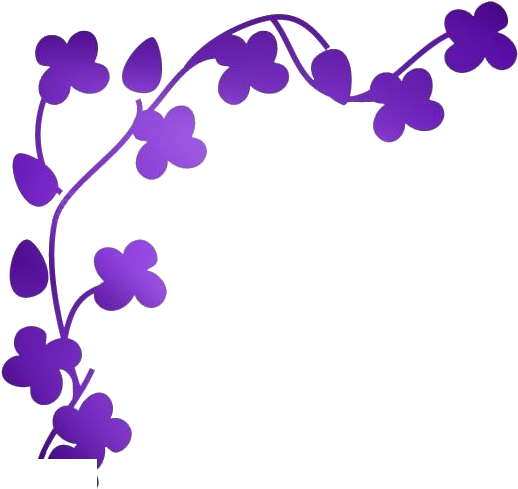 Purple Floral Corner Border Design PNG Image