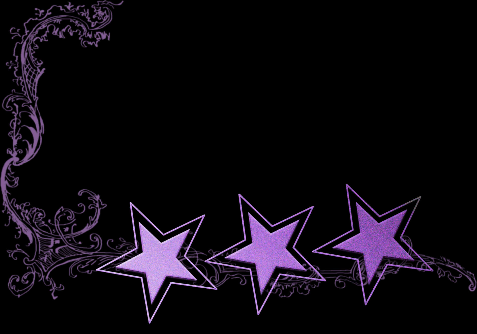 Purple Floral Star Border Design PNG Image