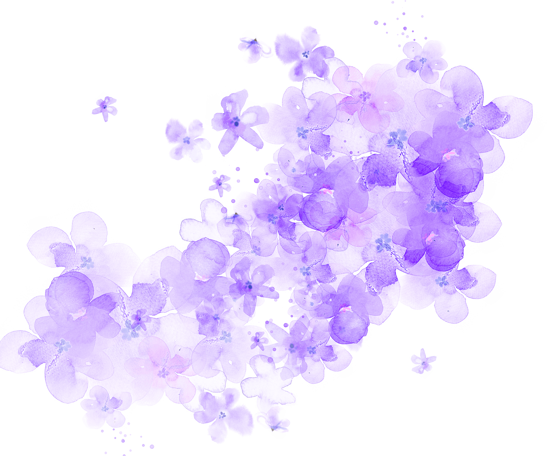 Purple_ Floral_ Watercolor_ Cluster.png PNG Image