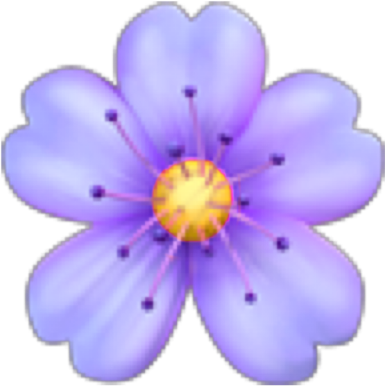 Purple Flower Emoji PNG Image