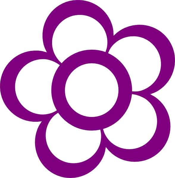 Purple Flower Outline Graphic PNG Image