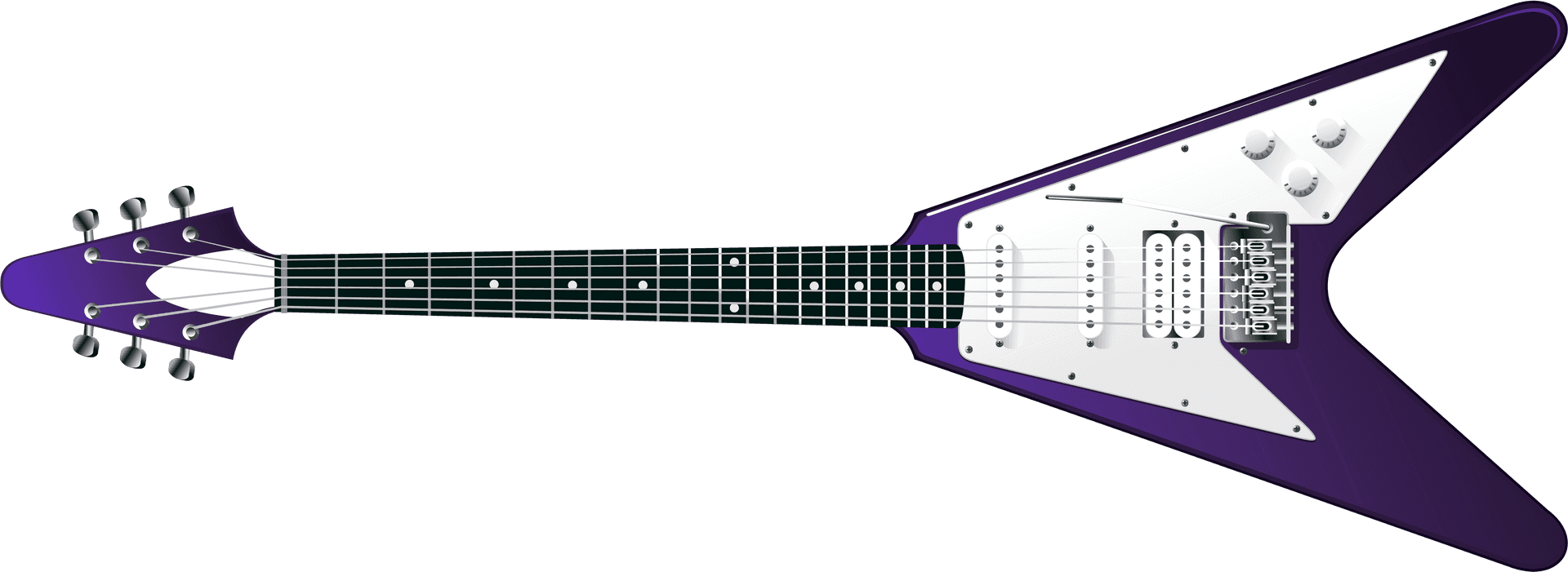 Purple Flying V Electric Guitar PNG Image