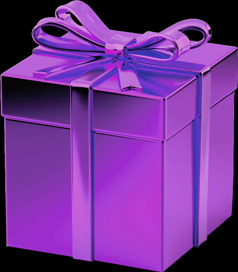 Purple Gift Boxwith Bow PNG Image