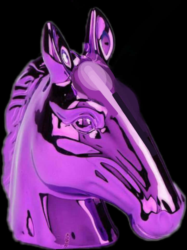 Purple Glass Horse Sculpture PNG Image