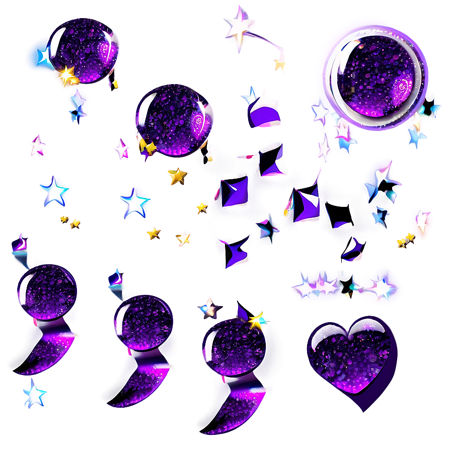 Purple Glitter Confetti Png Lli PNG Image