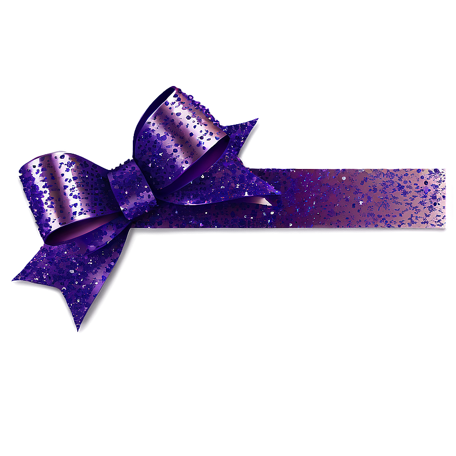 Purple Glitter Gift Bow Png Oap PNG Image