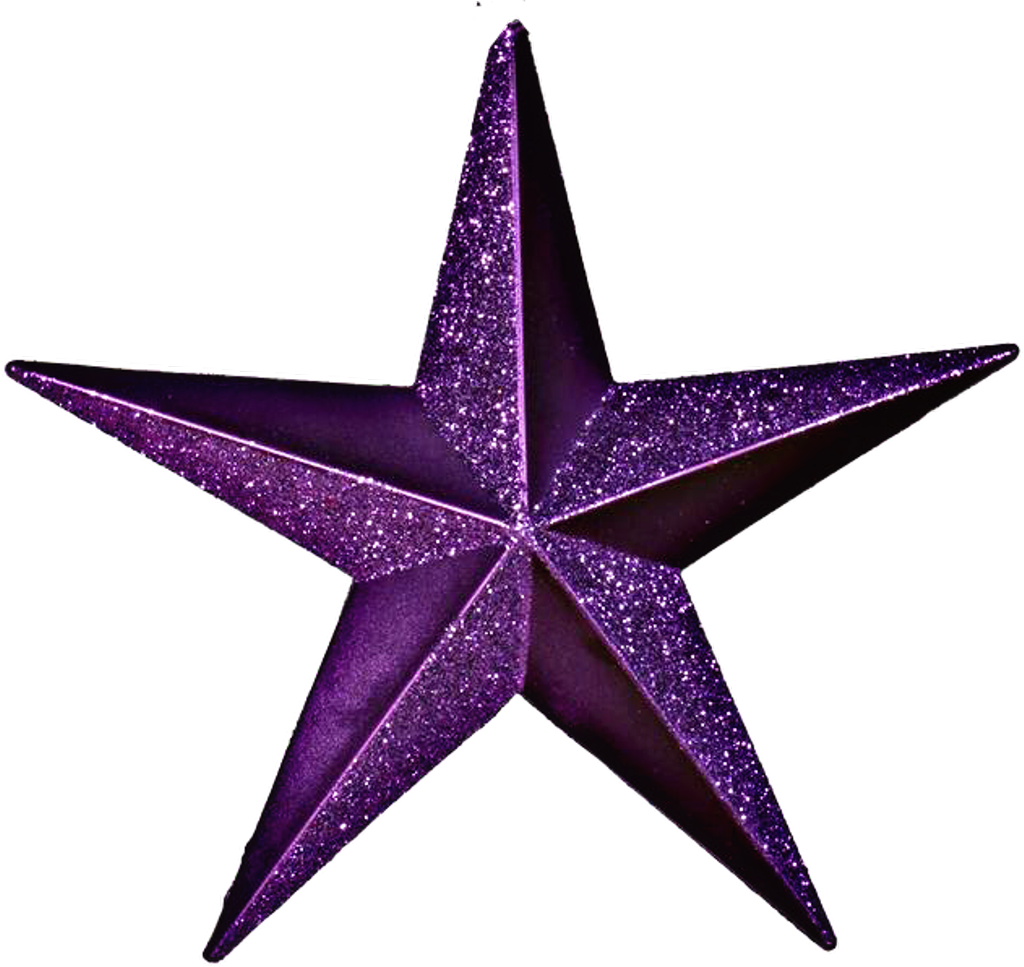 Purple Glitter Star Decoration.png PNG Image