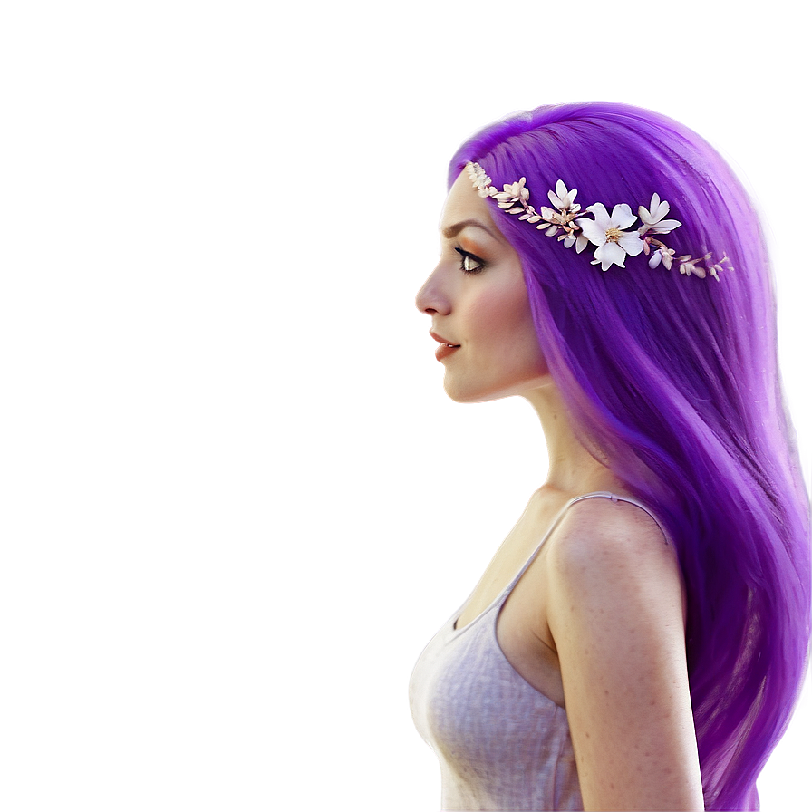 Purple Hair Fairy Tale Character Png Fsh PNG Image