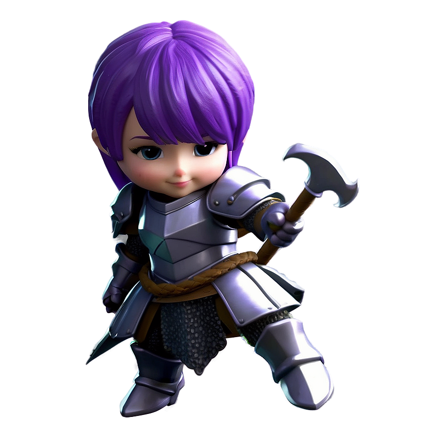 Purple Hair Fantasy Knight Png 06272024 PNG Image