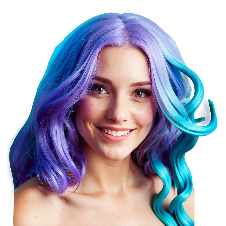 Purple Hair Mermaid Underwater Scene Png Pxx41 PNG Image