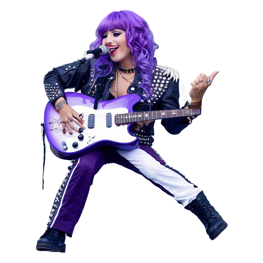 Purple Hair Rock Star Performance Png 47 PNG Image