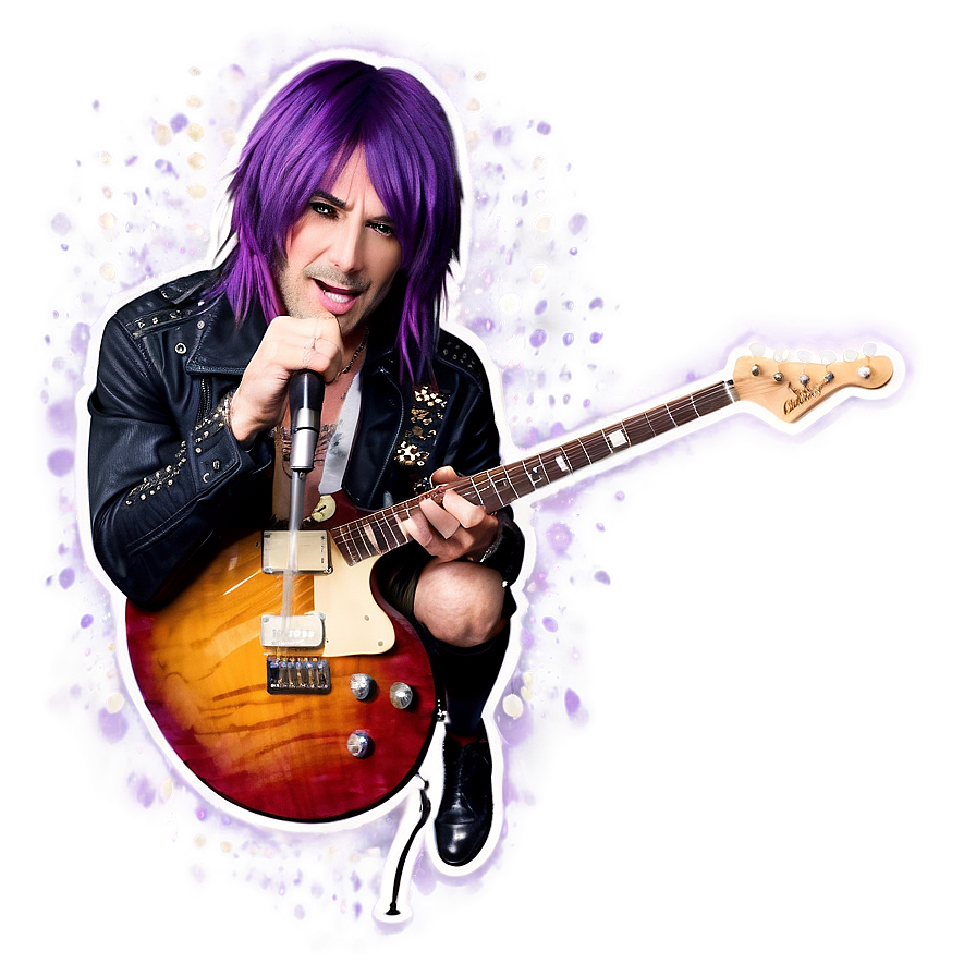 Purple Hair Rock Star Performance Png Slu PNG Image