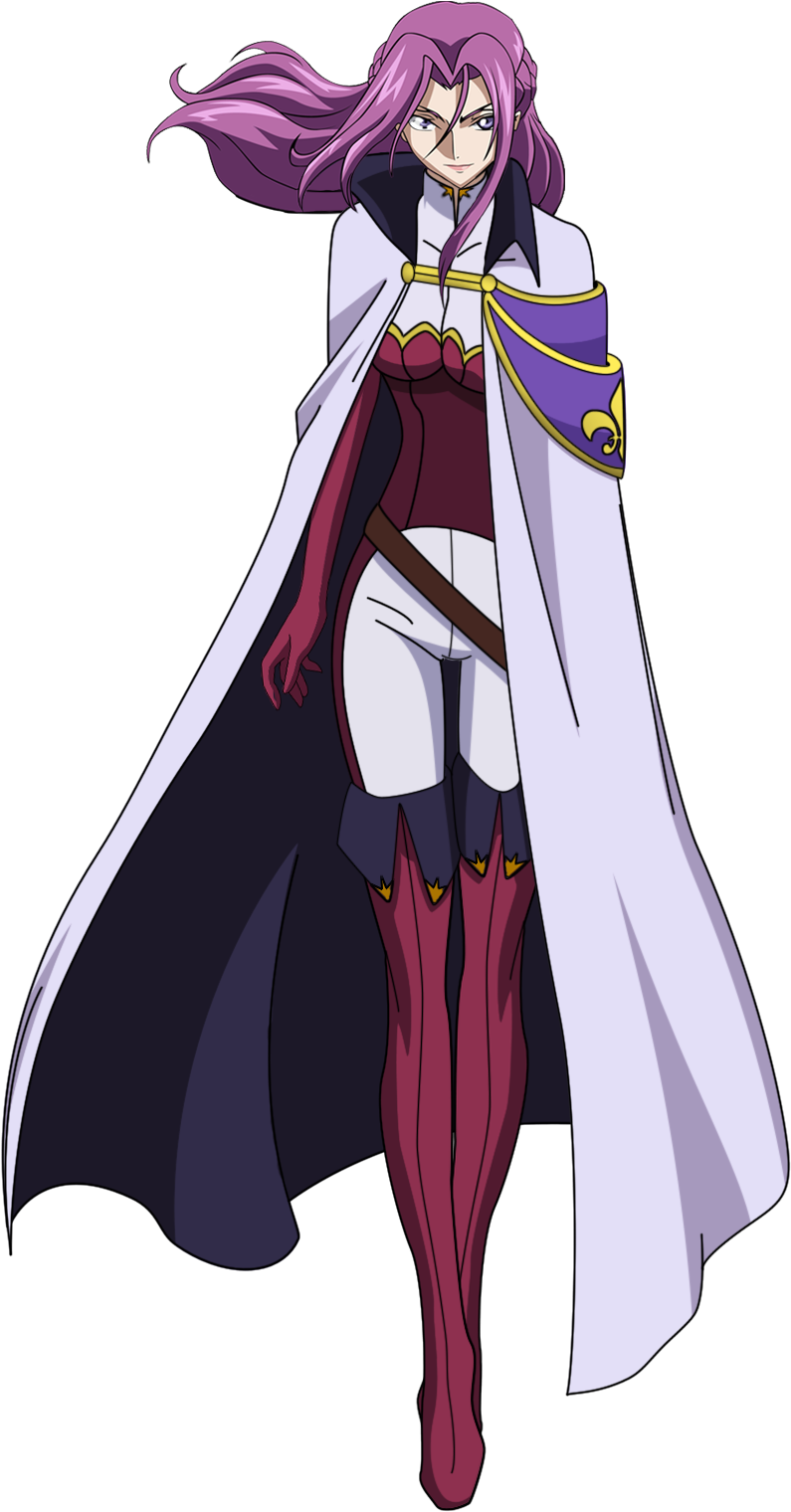 Purple Haired Anime Character Cape PNG Image