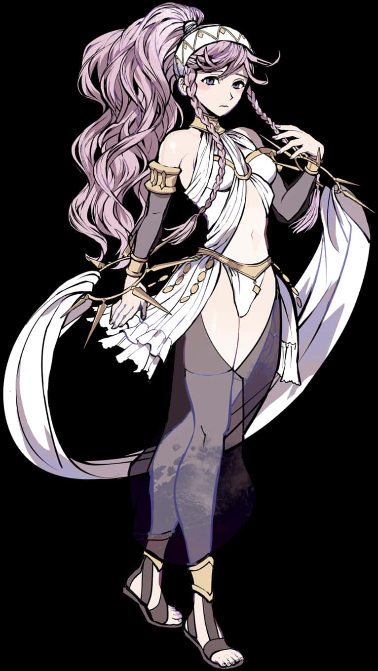 Purple Haired Anime Dancer PNG Image