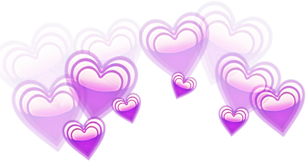 Purple Heart Filter Overlay PNG Image