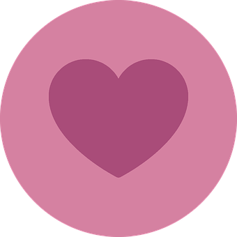 Purple Heart Iconon Pink Background PNG Image