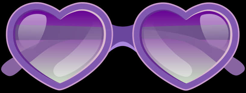 Purple Heart Shaped Sunglasses PNG Image