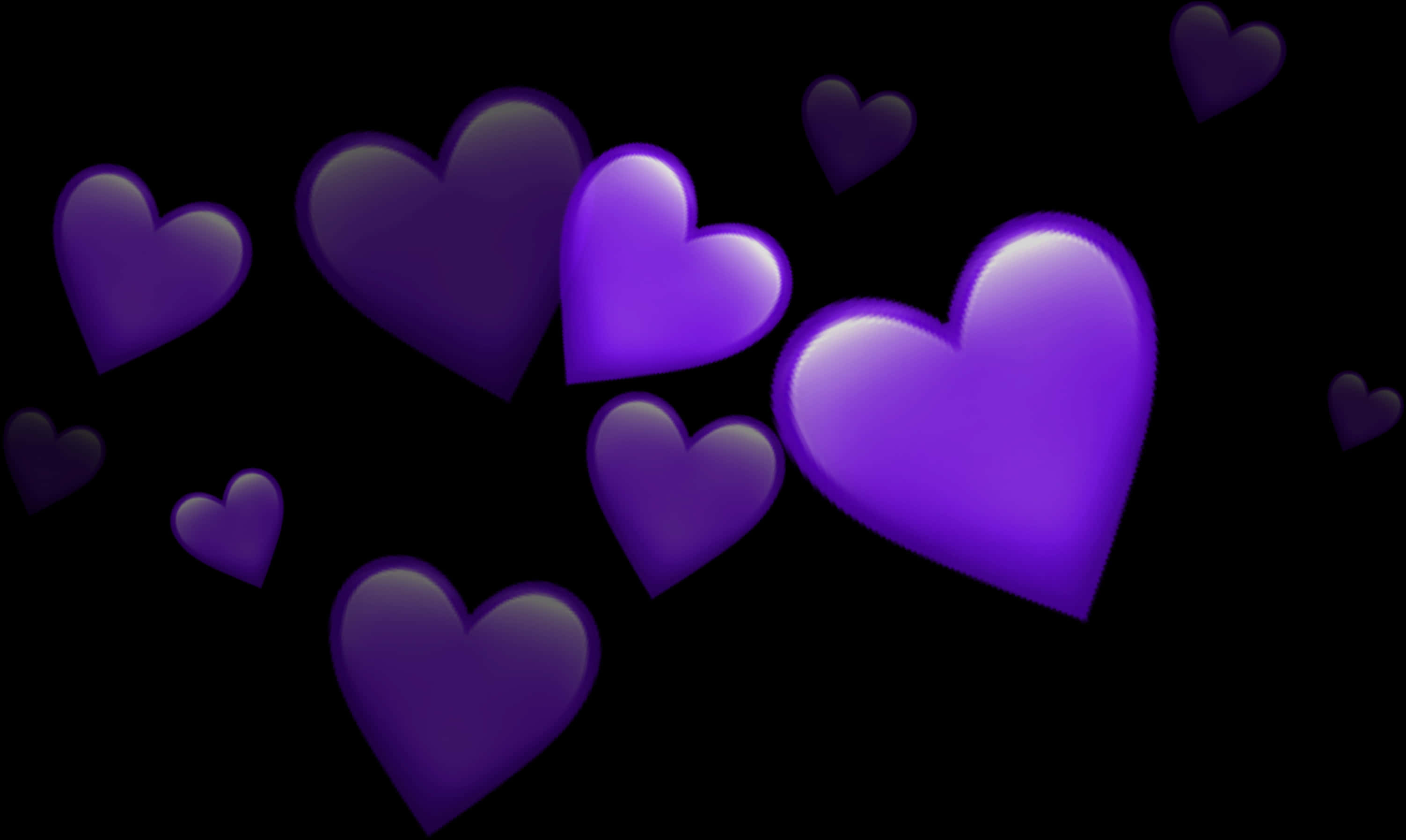 Purple Hearts Background PNG Image