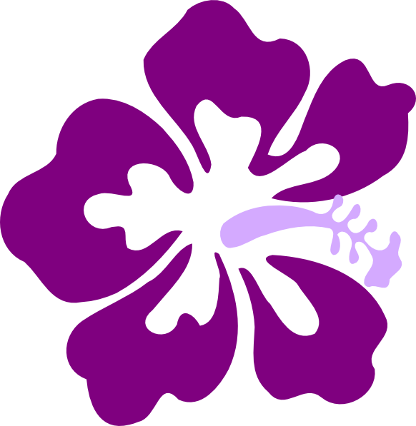 Purple Hibiscus Silhouette PNG Image