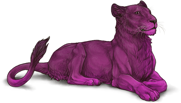 Purple Lioness Illustration PNG Image