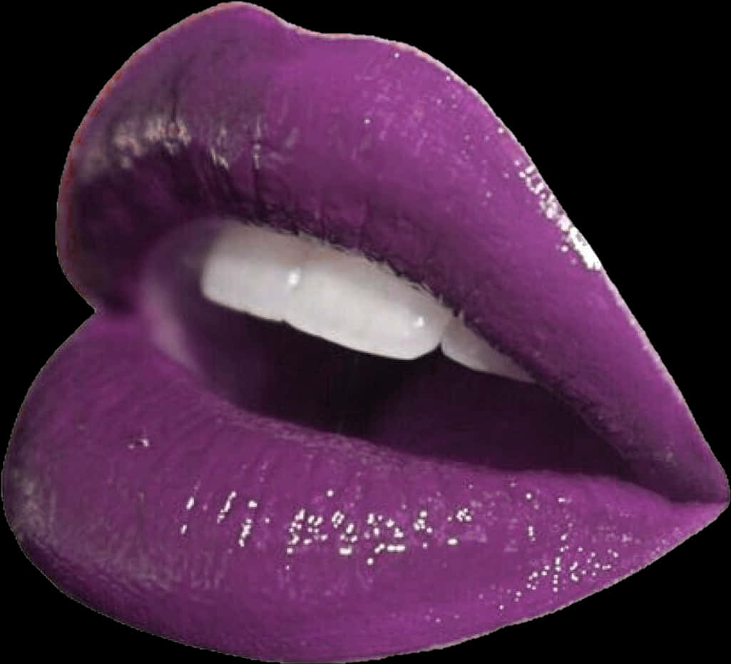 Purple Lipstick Glitter Accent PNG Image