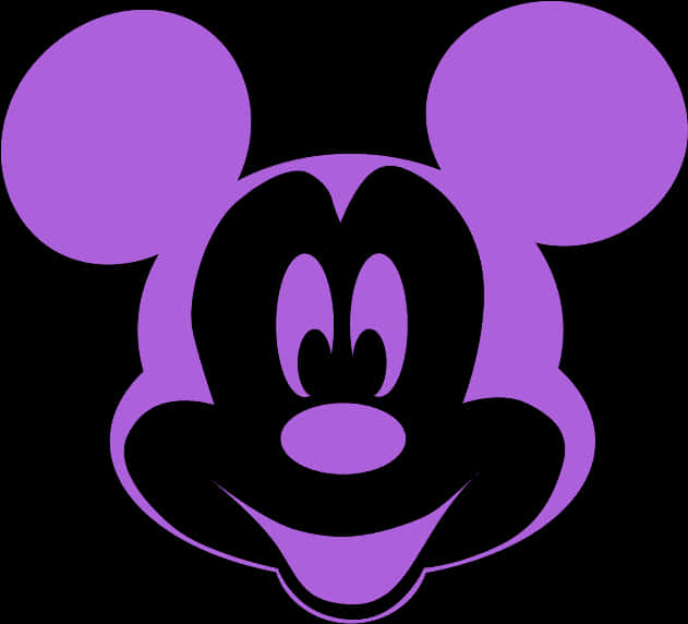 Purple_ Mickey_ Mouse_ Silhouette.png PNG Image