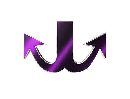 Purple Neon Arrow Logo PNG Image