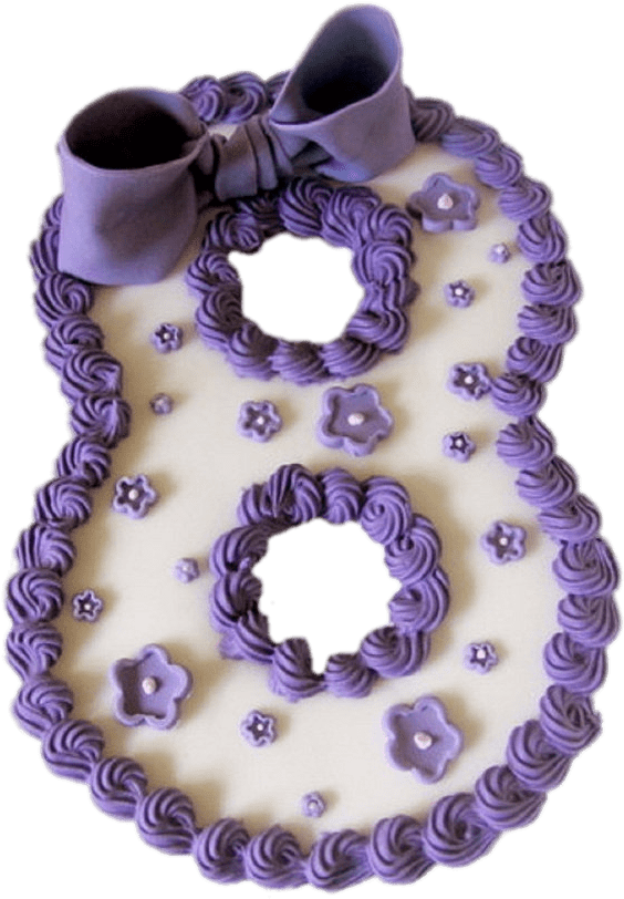 Purple Number8 Cake Design PNG Image