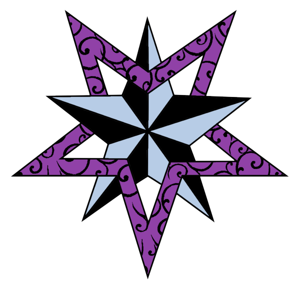 Purple Patterned Star Tattoo Design PNG Image