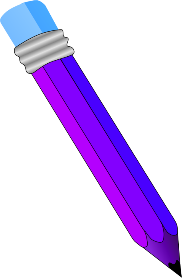 Purple Pencil Clipart PNG Image