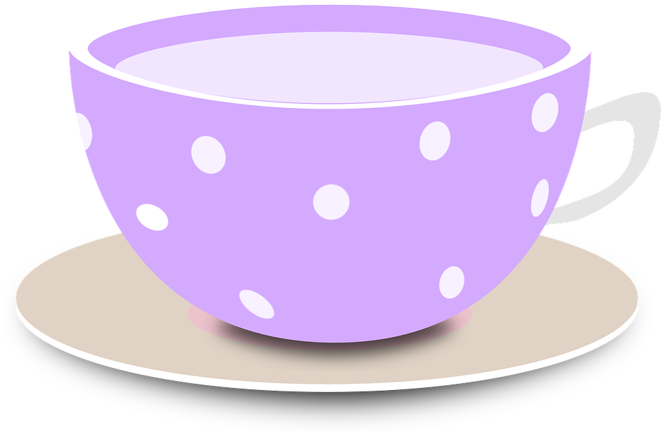 Purple Polka Dot Teacup PNG Image