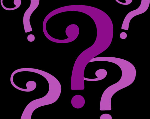 Purple Question Marks Black Background PNG Image