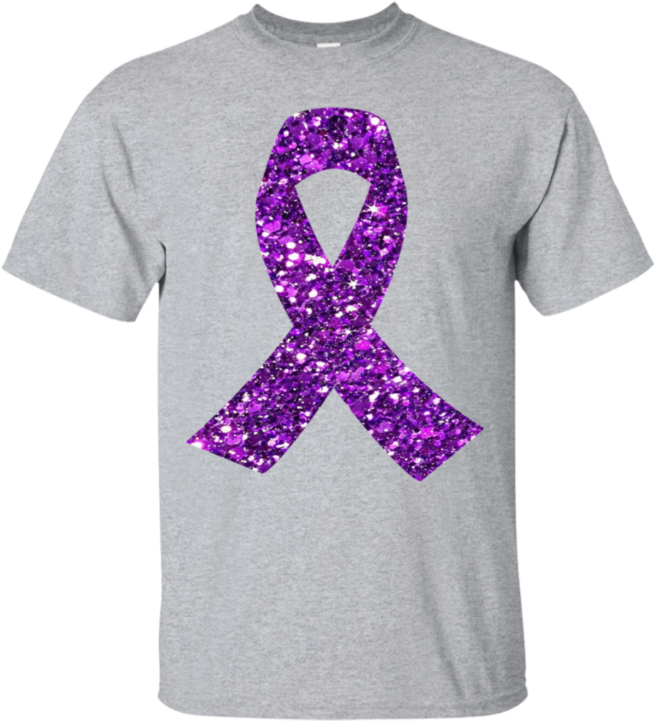 Purple Ribbon Glitter Design T Shirt PNG Image